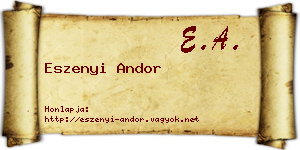 Eszenyi Andor névjegykártya